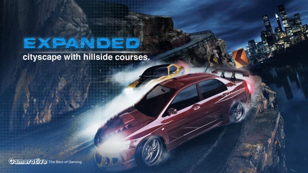 NFS Carbon Expanded cityscape with hillside courses.