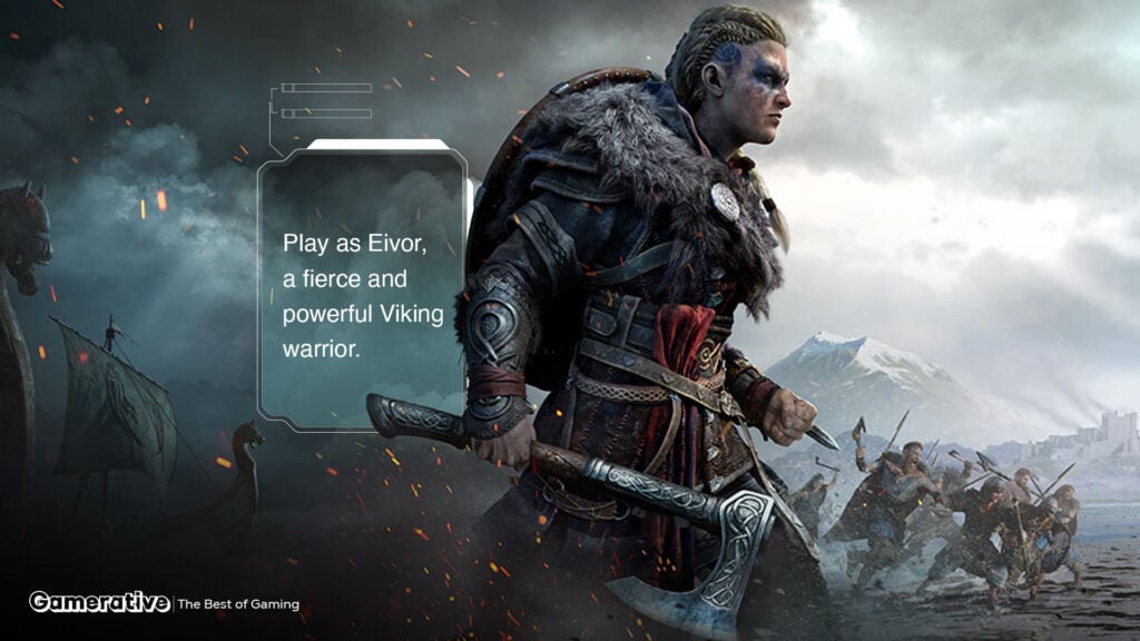 Play as Eivor, a fierce and powerful Viking warrior in AC Valhalla