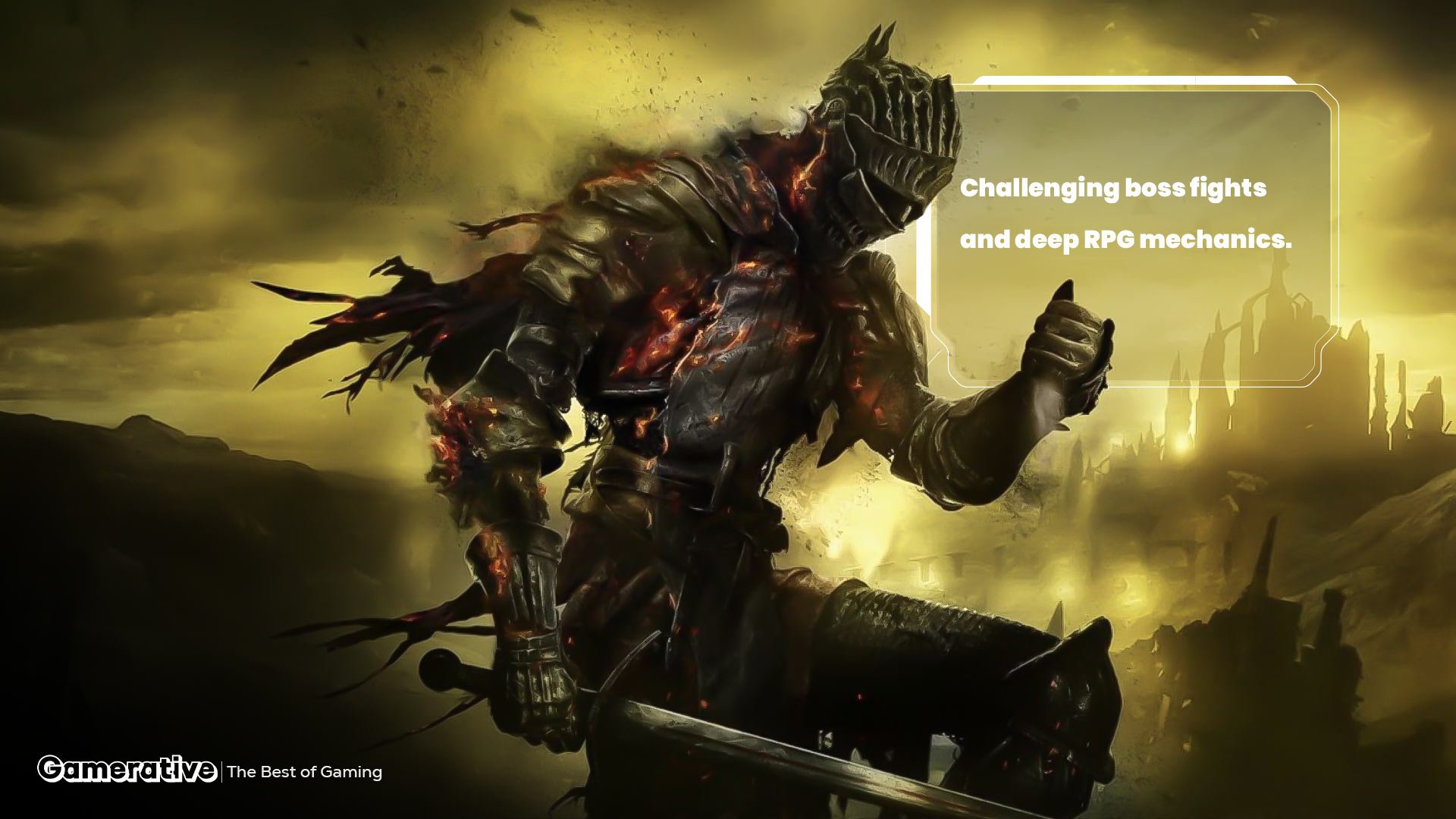 Challenging boss fights and deep RPG mechanics in Dark Souls 3.