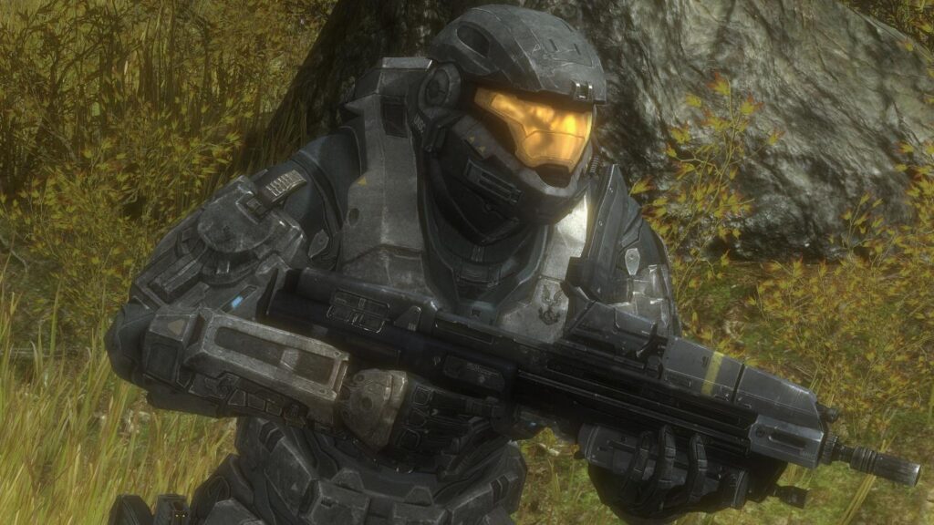 a screenshot of Noble Six, the Protagonist of Halo: Reach