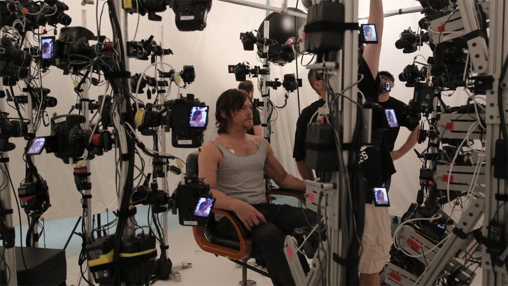 a picture of Norman Reedus in a photogrammetry room