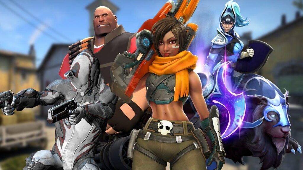 a picture of different game characters like Team Fortress 2