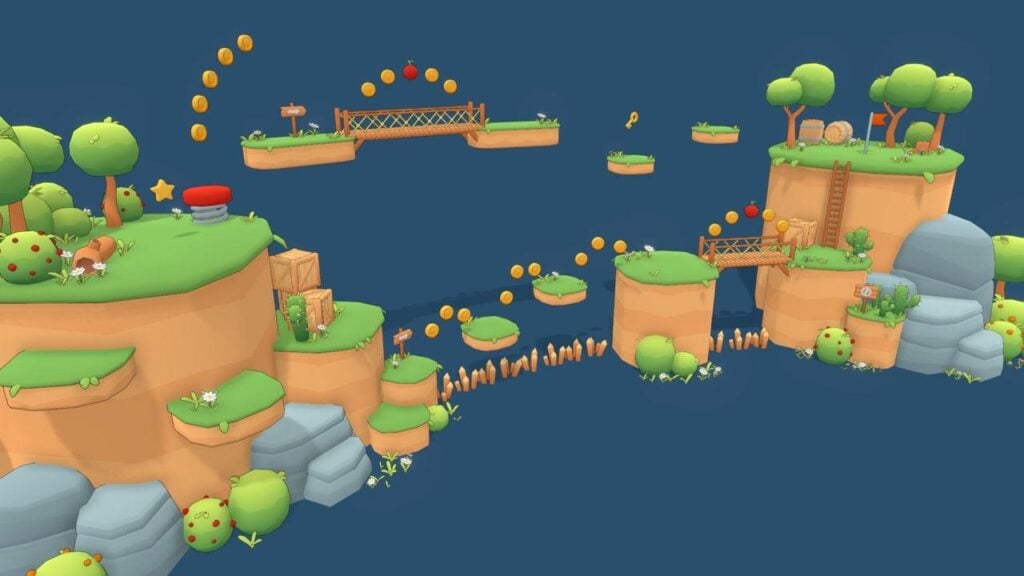 A wallpaper of a platformer game