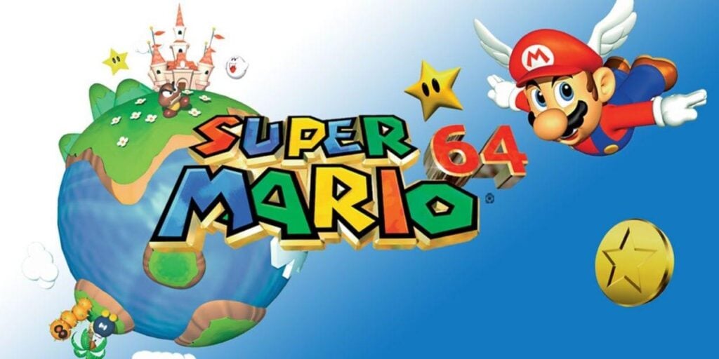 a wallpaper of Super Mario 64