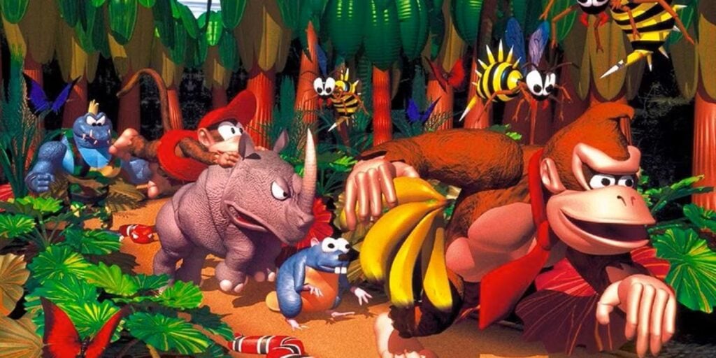 a wallpaper of Donkey Kong Country. 