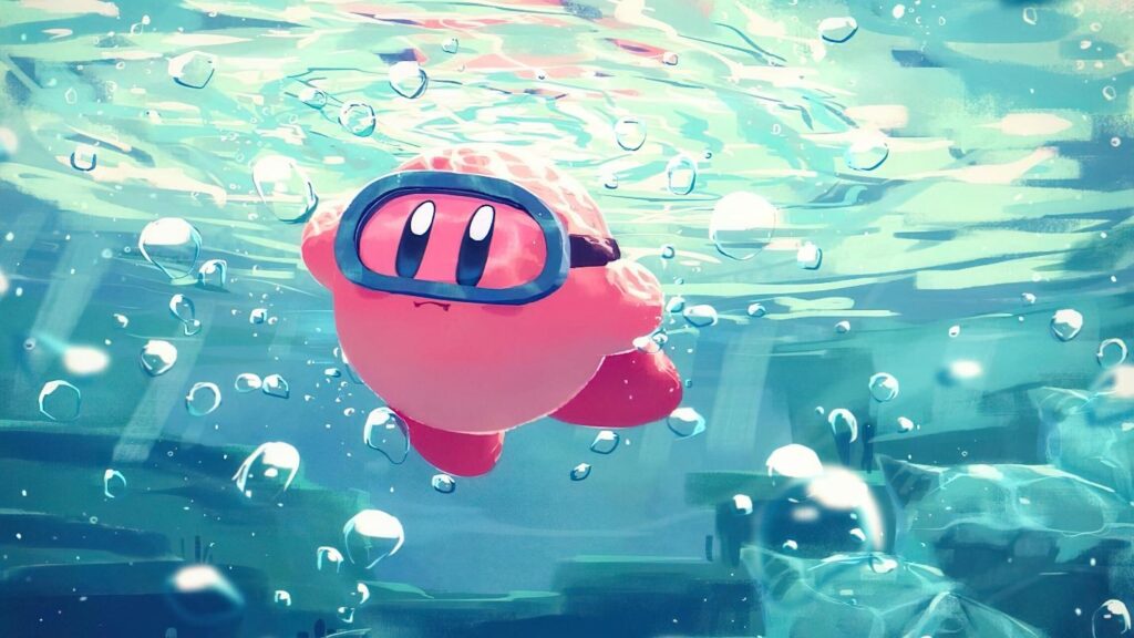 an image of Kirby underwater