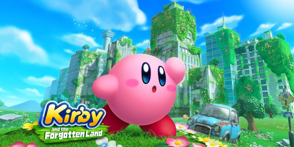 a wallpaper of Kirby and the Forgotten Land