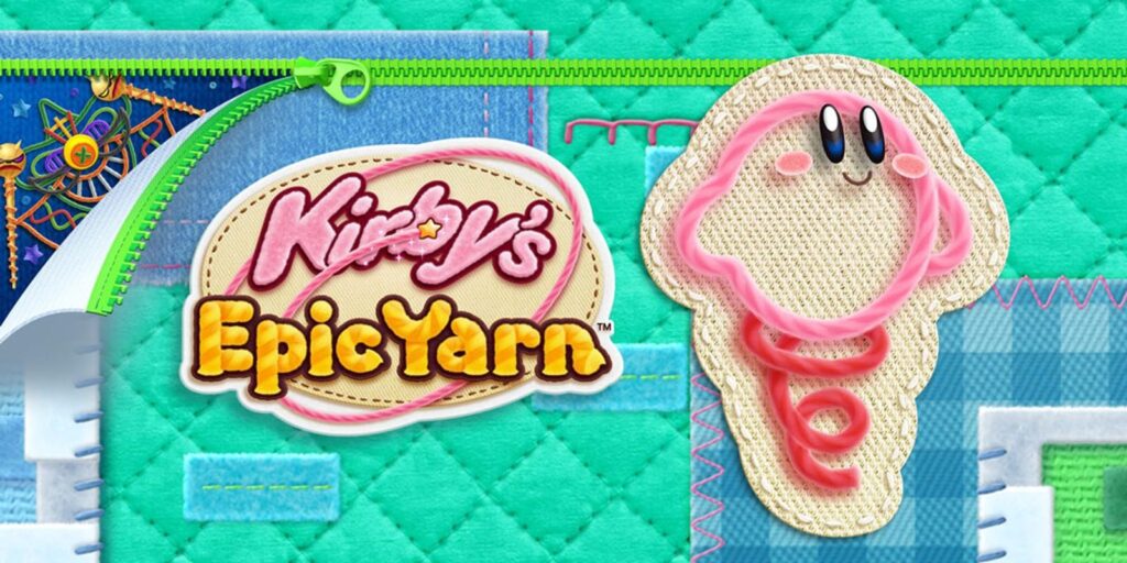 a wallpaper of Kirby’s Epic Yarn