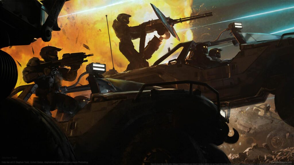 A wallpaper of Halo