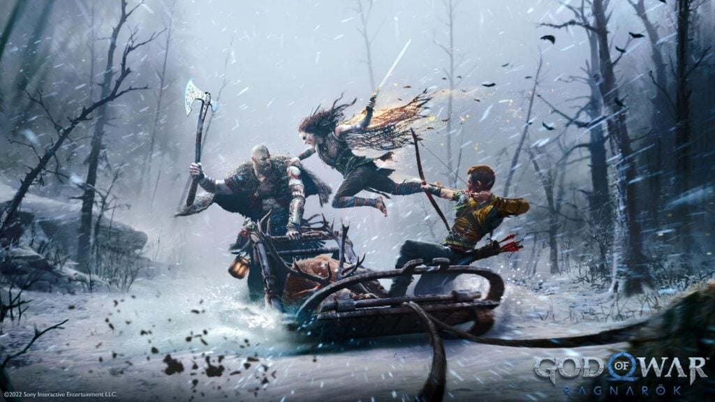 a wallpaper of God of War Ragnarok. 