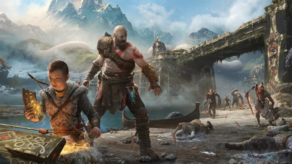 a wallpaper of God of War (2018). 