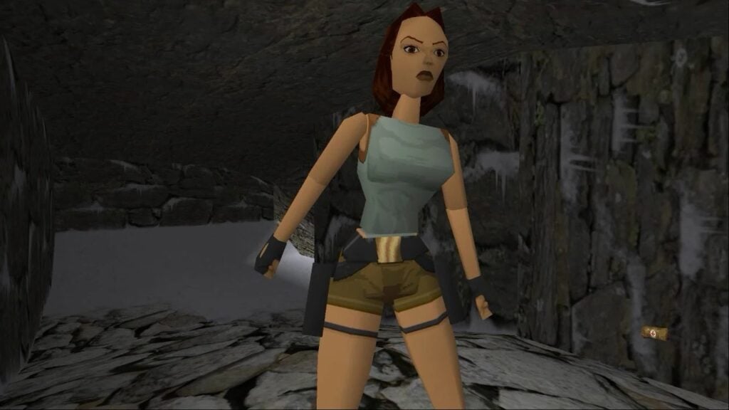 an image of Lara Croft from the 90s Tomb Raider Games