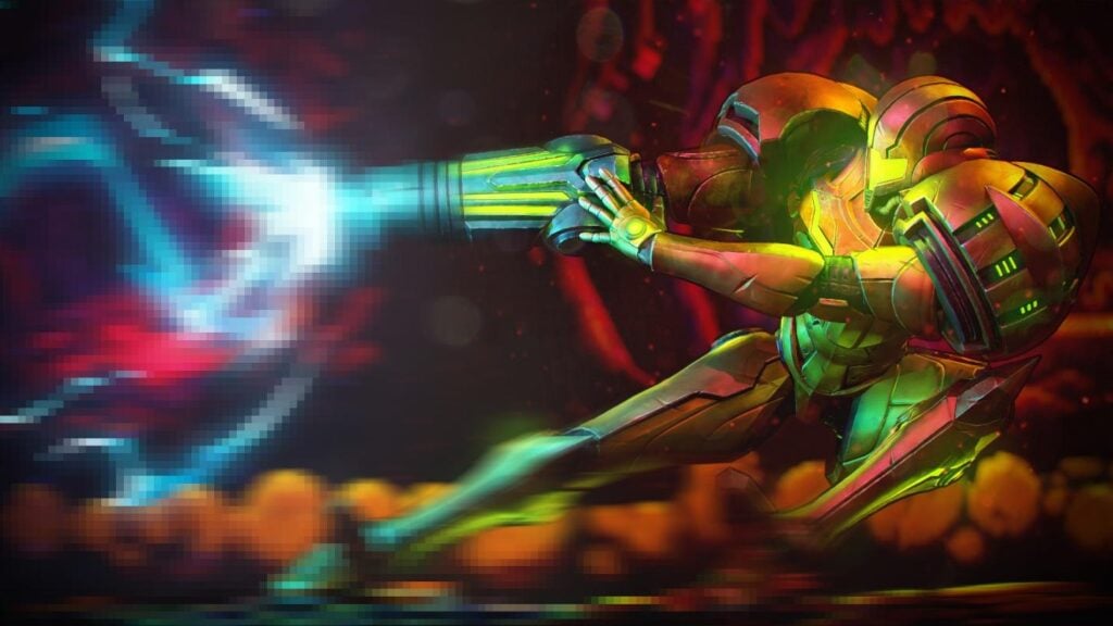 a picture of Samus Aran from The Metroid Series