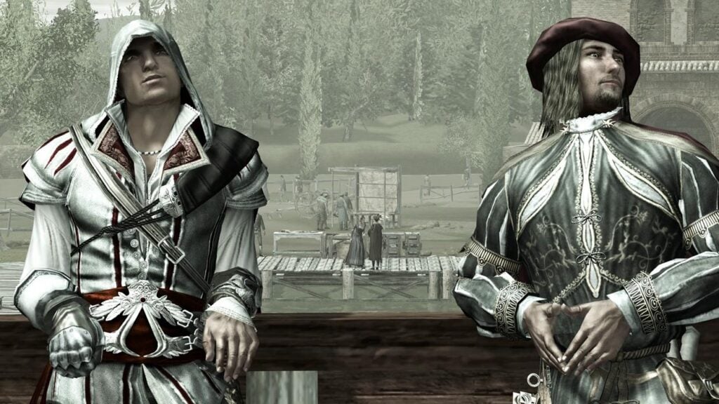 a picture of Ezio and Leonardo from Assassin’s Creed 2