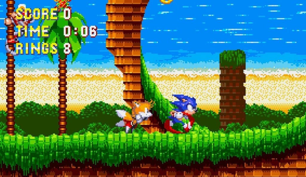 A wallpaper of Sonic The Hedgehog