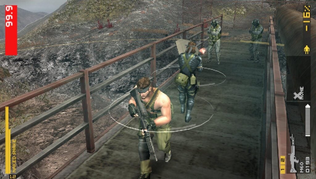 : an image of Big Boss during a mission in Metal Gear Solid: Peace Walker