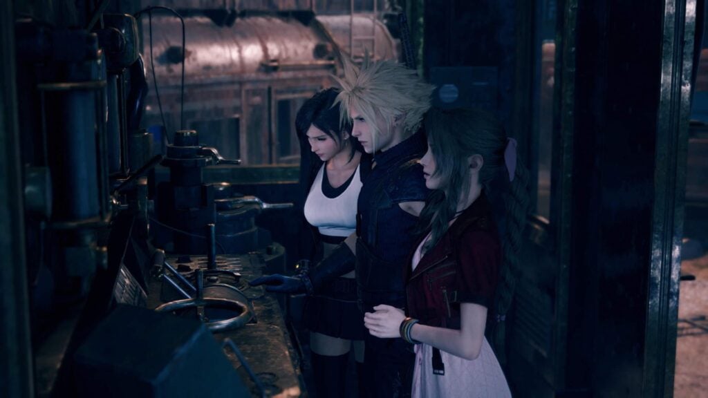 an image of Cloud with Tifa and Aerith